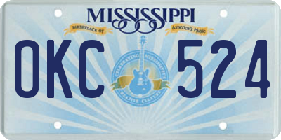 MS license plate OKC524