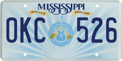 MS license plate OKC526