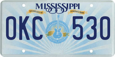 MS license plate OKC530