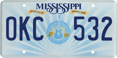MS license plate OKC532