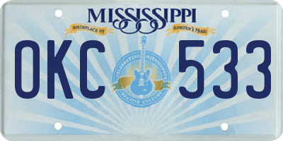 MS license plate OKC533