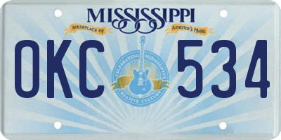 MS license plate OKC534