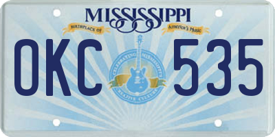 MS license plate OKC535