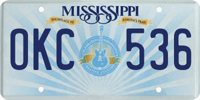MS license plate OKC536