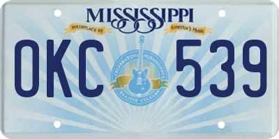 MS license plate OKC539