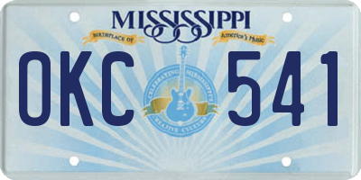 MS license plate OKC541