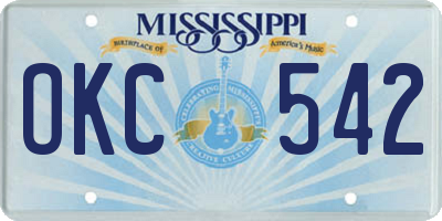 MS license plate OKC542