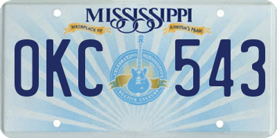 MS license plate OKC543