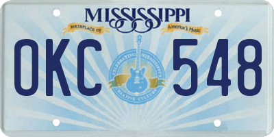 MS license plate OKC548
