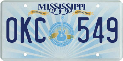 MS license plate OKC549