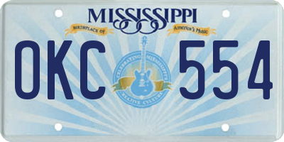 MS license plate OKC554