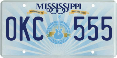 MS license plate OKC555
