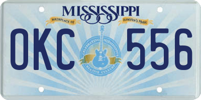 MS license plate OKC556