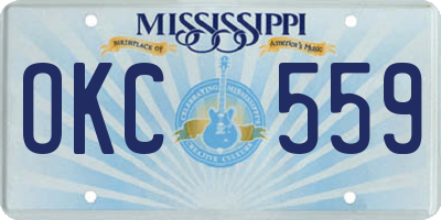 MS license plate OKC559