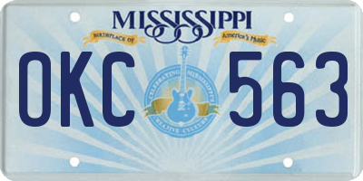MS license plate OKC563