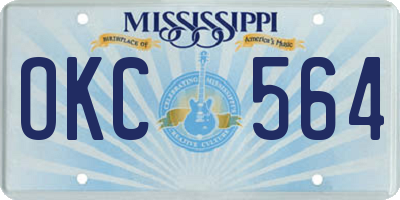 MS license plate OKC564