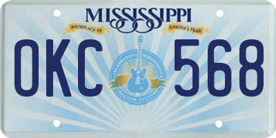 MS license plate OKC568