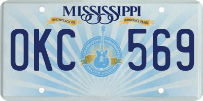 MS license plate OKC569