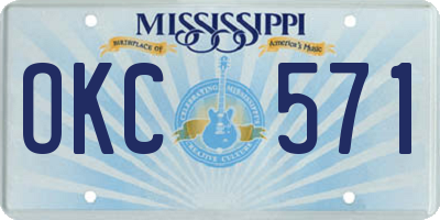 MS license plate OKC571