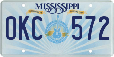 MS license plate OKC572