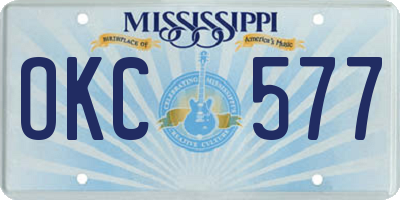 MS license plate OKC577