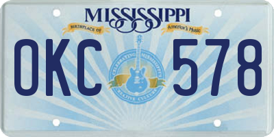 MS license plate OKC578