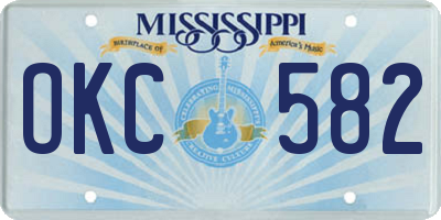 MS license plate OKC582