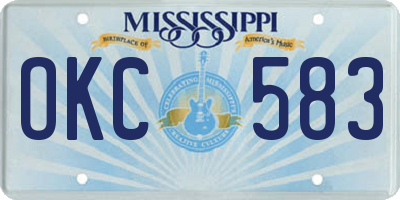 MS license plate OKC583