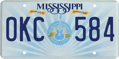 MS license plate OKC584