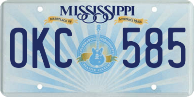 MS license plate OKC585