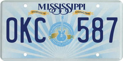 MS license plate OKC587