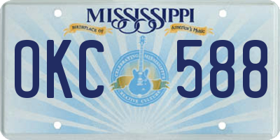 MS license plate OKC588