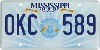 MS license plate OKC589