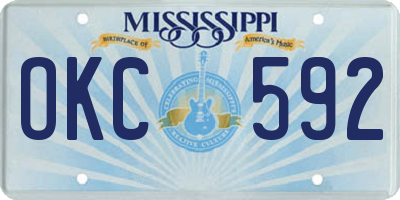 MS license plate OKC592