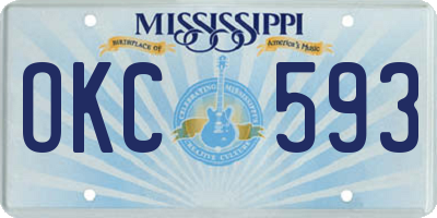 MS license plate OKC593