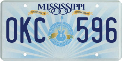 MS license plate OKC596