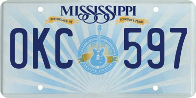 MS license plate OKC597