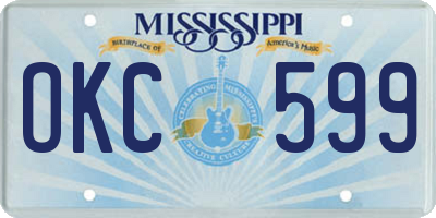 MS license plate OKC599