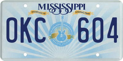 MS license plate OKC604