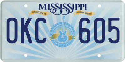 MS license plate OKC605