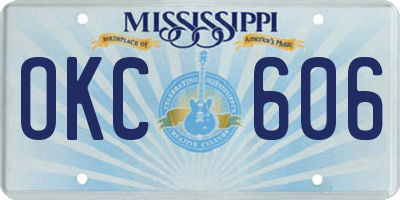 MS license plate OKC606