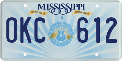 MS license plate OKC612