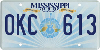 MS license plate OKC613