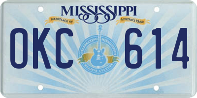 MS license plate OKC614