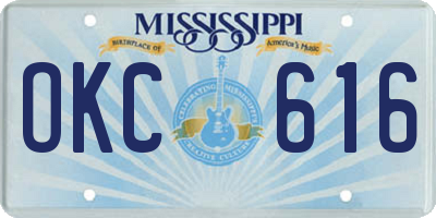 MS license plate OKC616