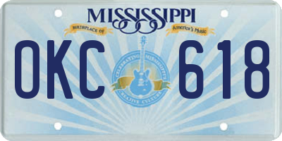 MS license plate OKC618