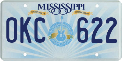 MS license plate OKC622