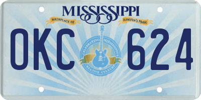 MS license plate OKC624