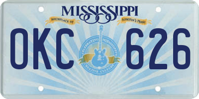 MS license plate OKC626