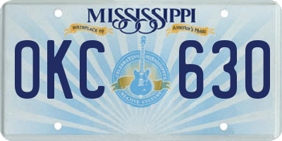 MS license plate OKC630